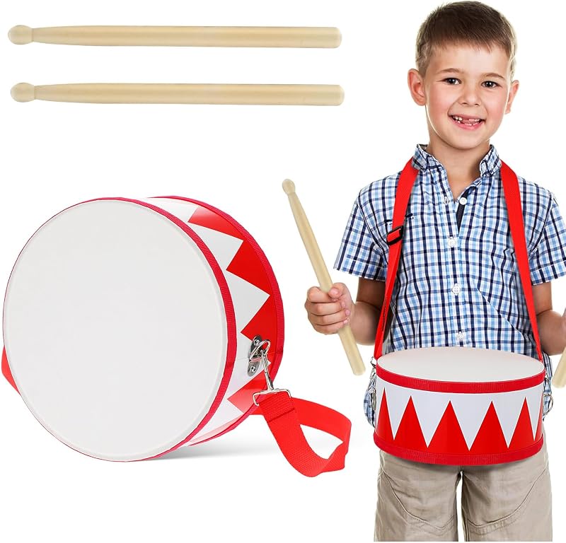 Beavorty Snare Drum 8 inch with Strap & 2 Drumsticks for Kids