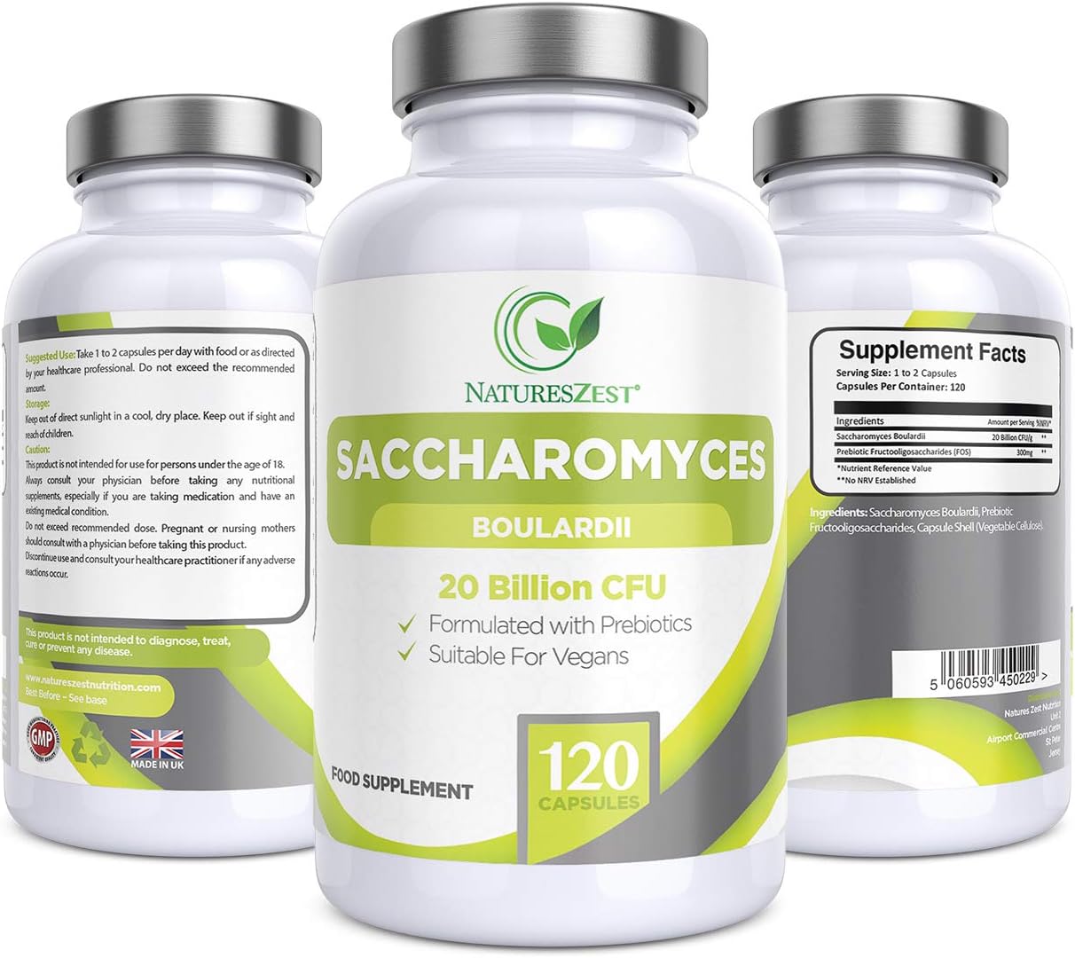 Saccharomyces Boulardii 20 Billion CFU - 120 Capsules, 120 count (Pack of 1)