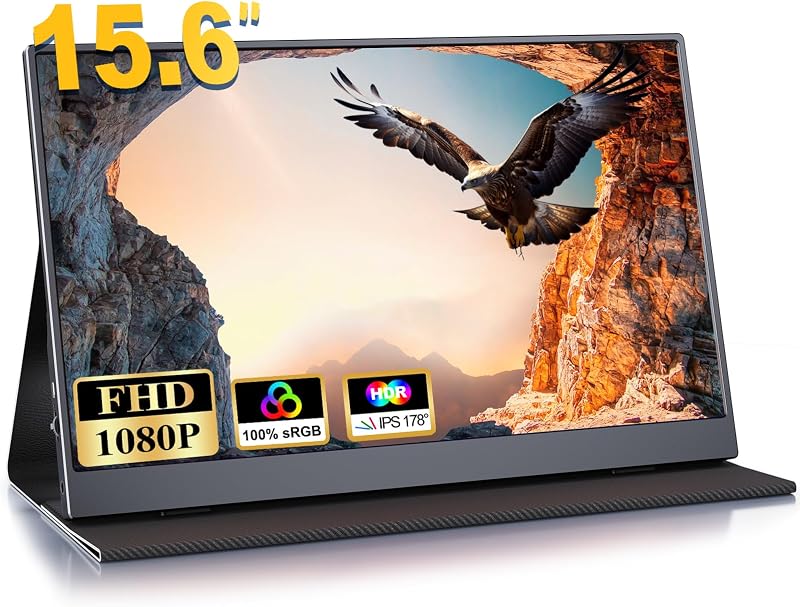 Monitor Portatile 15,6 Pollici IPS, FHD 1080P 100% sRGB