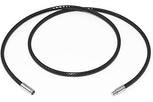 Glory Qin 3mm Black Wax Cord Chain Stainless Steel Clasp Necklace Rope 16 to 28 Inch (22 Inch)