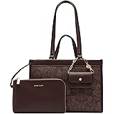 Anne Klein Women's Double Handle Bonded Tote, Espresso