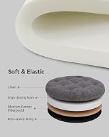 HNNHOME 45cm Round Linen Padded Storage Ottoman Charcoal view 5