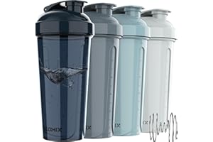 VELOMIX -4 PACK- Protein Shaker Bottles for Protein Mixes, 28 OZ Shaker Cups for Protein Shakes, Shaker Bottle Pack, Shaker Cup, Blender Bottles, Protein Shake Bottles, Shakers for Protein Shakes