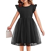 Flypigs Toddler Tutu Dress Girls Ruffle Tulle Dresses Cute Summer Party Princess Sundress for 2-7Y