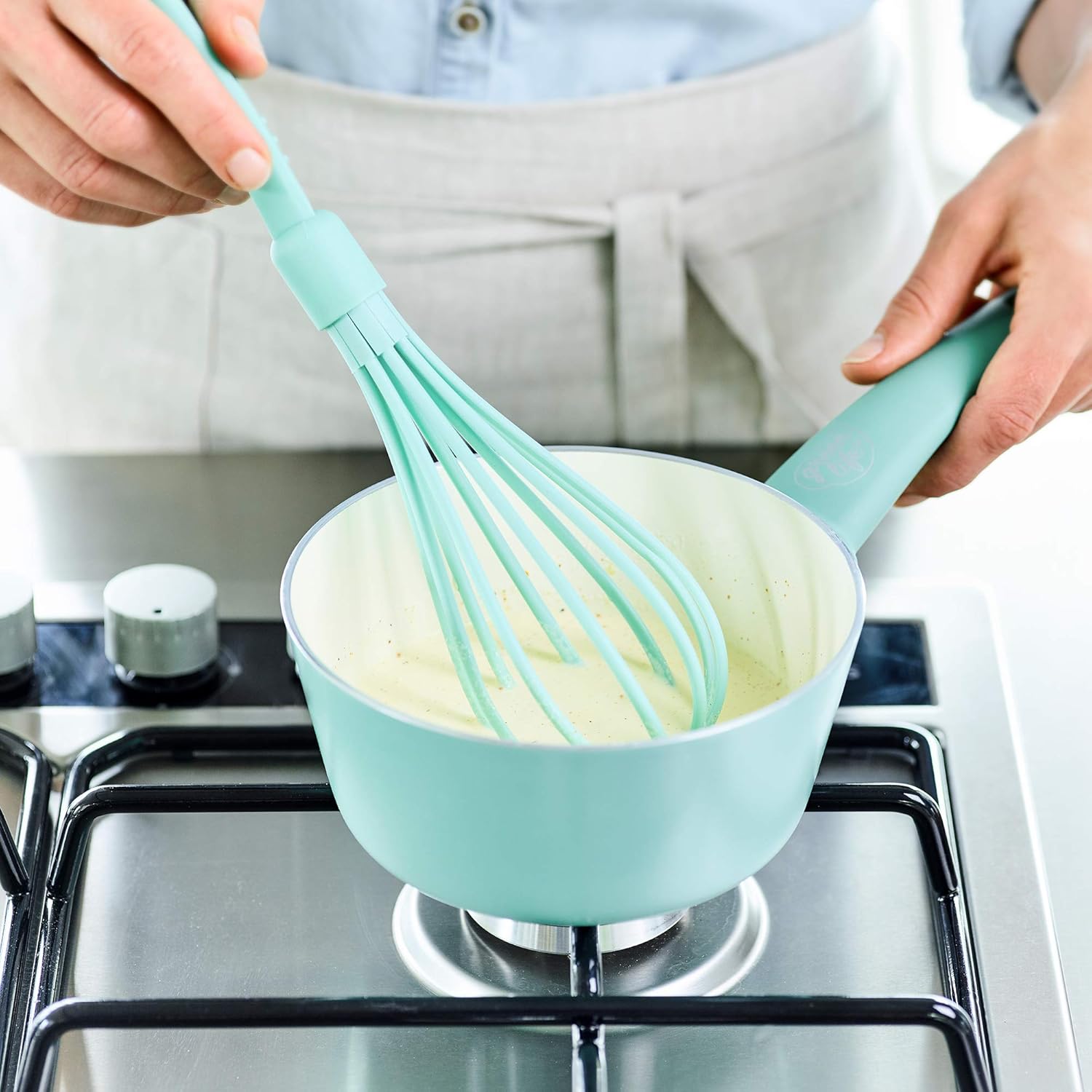 GreenLife Nylon Cooking Set, 7-Piece Utensil, Turquoise/Mint Green: Kitchen & Dining