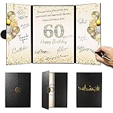 LXWHYP 60th Birthday Party Decorations, Signing Card Board with Magnetic Closure, Happy 60th Birthday Signature Book Keepsake Memory Signing Guest Book for Men and Women Cheers to 60 Years Old Gifts