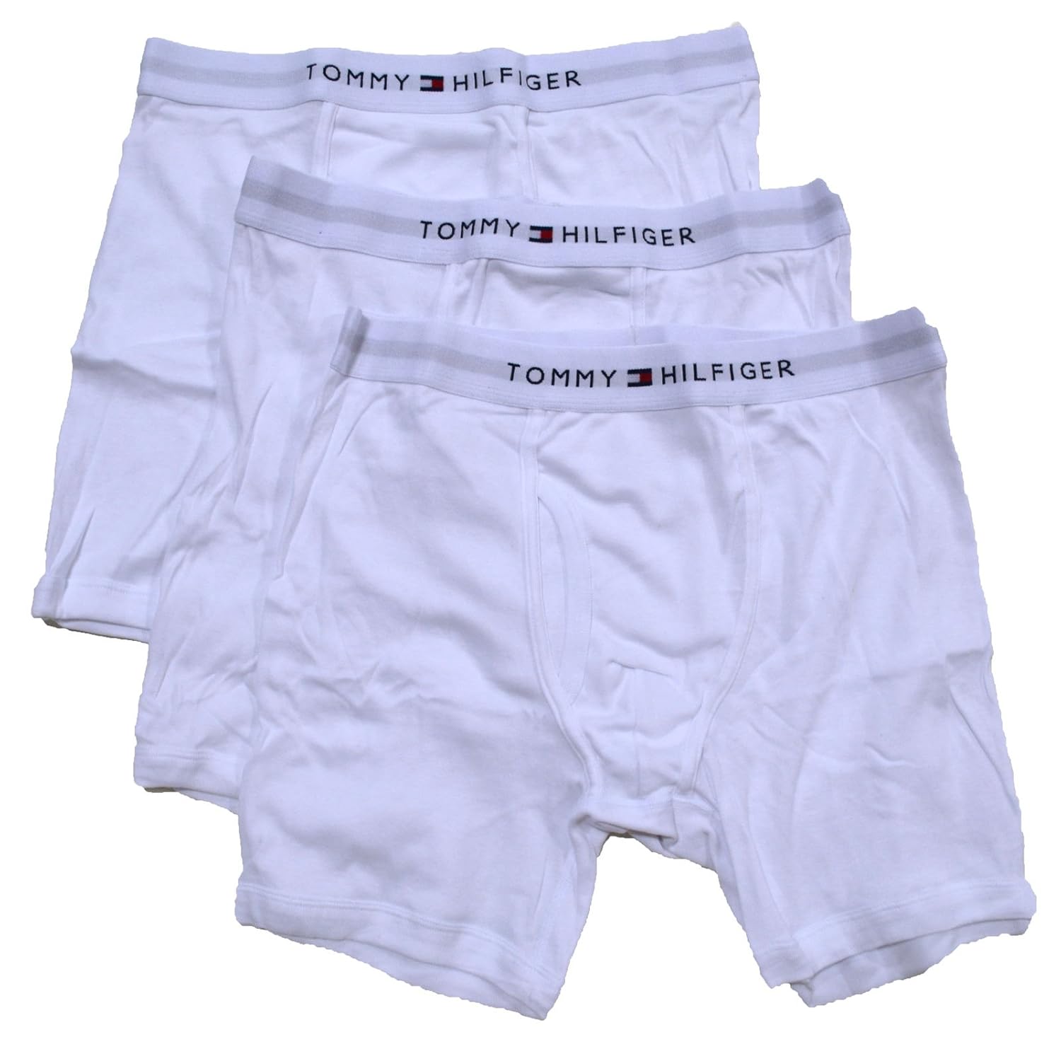 3638 Tommy Hilfiger Mens Classic Tommy Boxer Briefs 3 Pack White, L