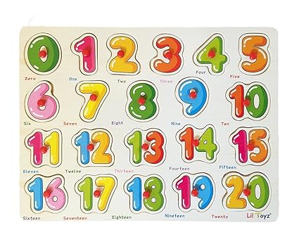 Lil Toyz Numbers 1-20 Wooden Peg Puzzle