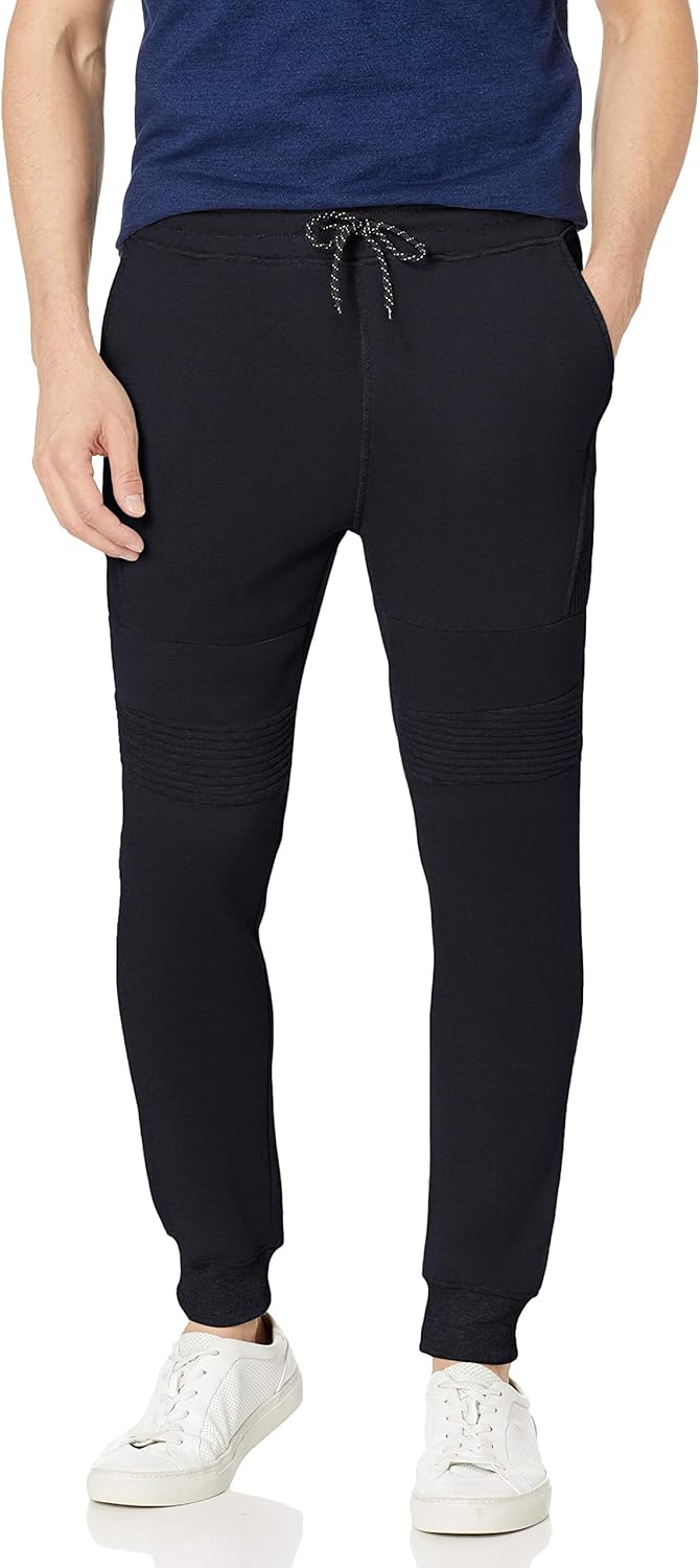 Southpole Men's Basic Jogger Fleece Pants (Moto and Zipper Details): Clothing