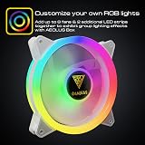 GAMDIAS AEOLUS M2 120mm ARGB PC Case Fan 4 Pack White Motherboard Sync Remote view 2