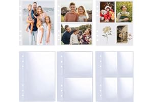 FIVEGOGO 36 Pack Clear Binder Sleeves 1/2/4 Pocket Sheets Protectors for Binder Refill, Photo Card Sticker Postcard Organizer