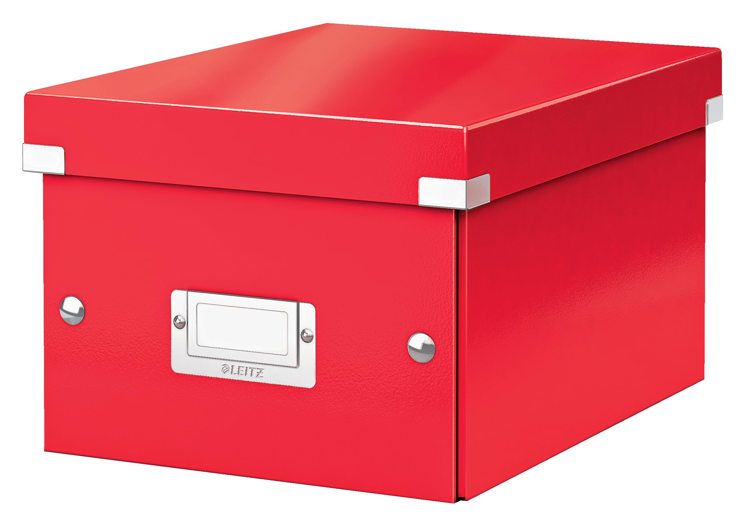 Leitz WOW A5 Storage Box, Click and Store Range, Small Cardboard Storage Box, Red, 60430026