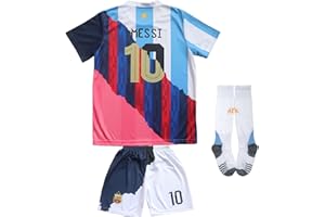 ORGBRAIN Argentina Barcelona Miami #10 New Football Soccer Kids Jersey Shorts Socks Set Youth Sizes