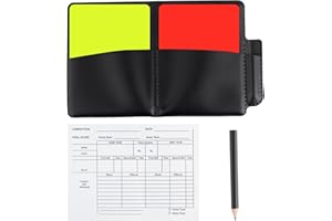 Gosknor Warning Referee Red and Yellow Cards with Leather Case Recording Papers Pencil for Volleyball Football Baseball Rugby Ideal Coaches Accessories Kit