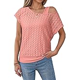 Dokotoo Women's Summer 2026 Crochet Hollow Out Lace Boho Tops Lining Two Piece Beach Vacation Young Fashion Shirts