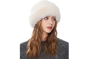 YEKEYI Women's Faux Fur Warm Hat Fashion Hat for Winter Faux Mink Hat Versatile New Winter Beret Bucket hat