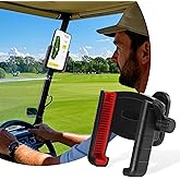 Industrial-Strength Magnetic Phone Holder for Golf Carts - 360° Adjustable | Quick Release, Secures iPhone 15 Pro/Samsung S24 Ultra on EZGO/Club Car/Yamaha | Windshield-Friendly,Big Phones Friendly