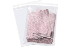 WEPOLY - 12" x 15" (500 Count) - Clear Poly Bags with Suffocation Warning Self Seal for Packaging, Shirts, Clothing & FBA - Permanent Adhesive