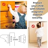 Q Lines Magnetic Cupboard Locks 4 Locks 1 Key Baby Safety Adhesive view 7