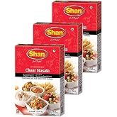Shan Chaat Masala Seasoning Mix 3.52 oz (100g) - Spice Powder for Tangy and Spicy Garnish on Savory Snacks - Suitable for Vegetarians - Airtight Bag in a Box (Pack of 3)