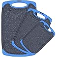 Cutting Boards for Kitchen, Large-Small Cutting Board Set of 3, Dishwasher Safe, Juice Groove, Easy Grip Handle, Non-Slip Rubber Cutting Board