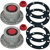 340-4024 Premium Aluminum Hub Caps for Steer Axle, Vol/vo 858381 1027518 | 2 Pieces, Includes Gaskets, for Steer Axle, Overall Depth: 2-5/8 Inside Depth: 1-7/8, 527502 527503 891033