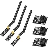 Aideepen 3PCS NRF24L01+PA+LNA Module with SMA 2.4 GHz 1100m+3PCS nrf24 8 Pin Socket Breakout Adapters Compatible