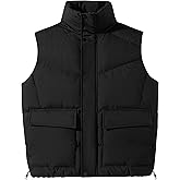 SEAUR Men's Down Vest Stand up Collar Quilted Windproof Puffer Fall Winter Zipper Casual Coat