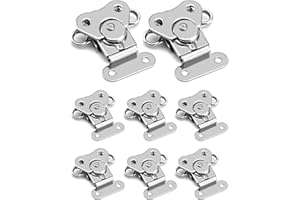 QWORK 8 Pack 2" x 1-1/2" Stainless Steel Twist Latch with Keeper and Spring Butterfly Draw Latch for Case Box