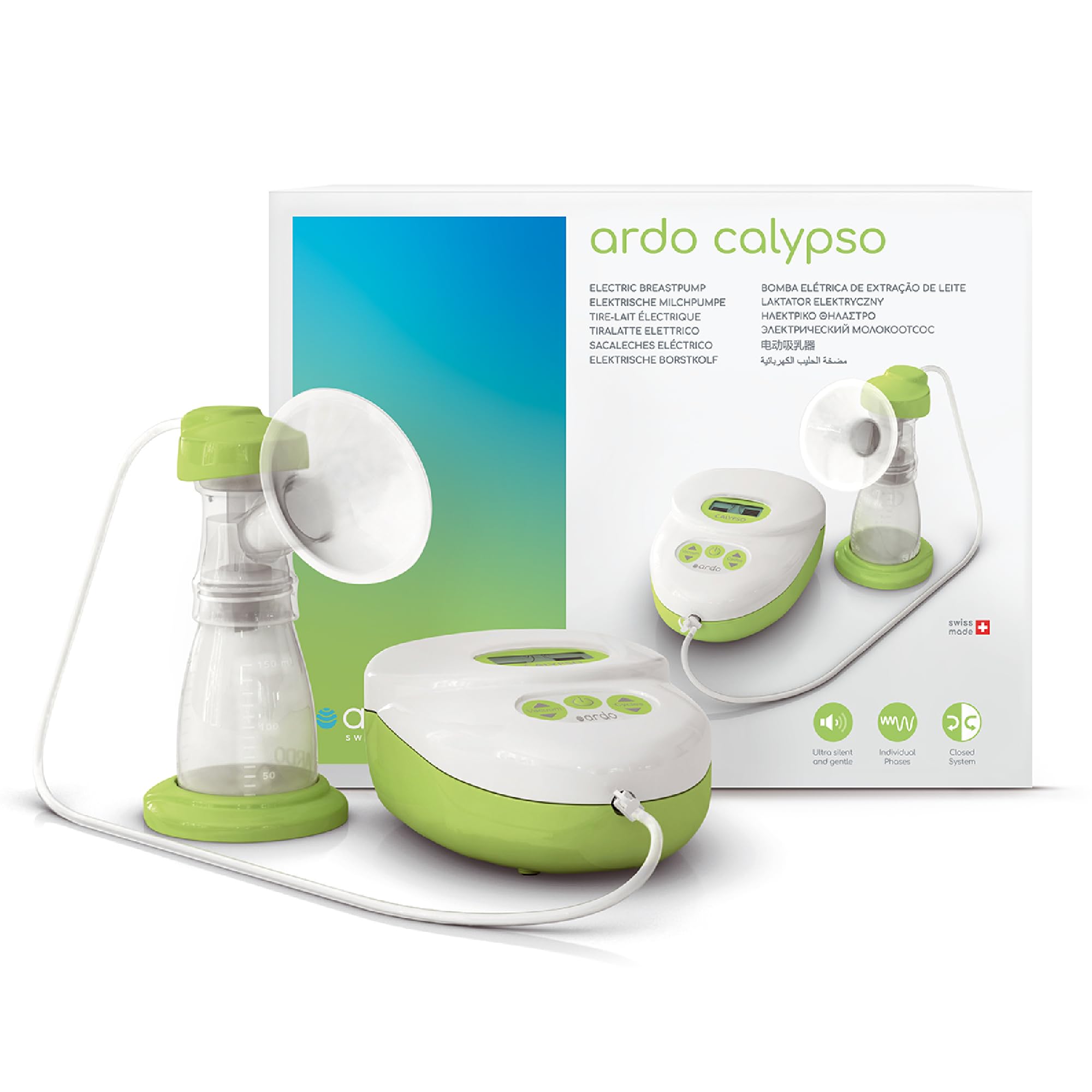 Ardo Calypso Single Electric Breast Pump - Ultra Quiet for Expressing - Compact, Safe Breast Pump with Easy Operation - Mumsnet Best - BPA-Free - Swiss Medical Device