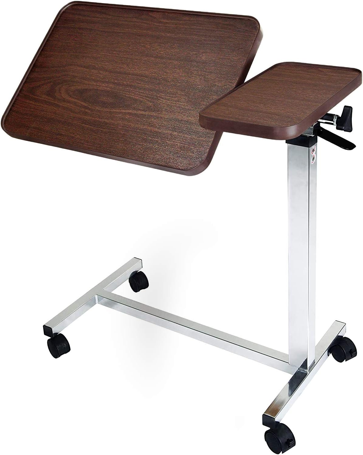 Medical Deluxe Tilt Top Overbed Bedside Table with Height Adjustment Feature (Hospital & Home Use): Health & Personal Care