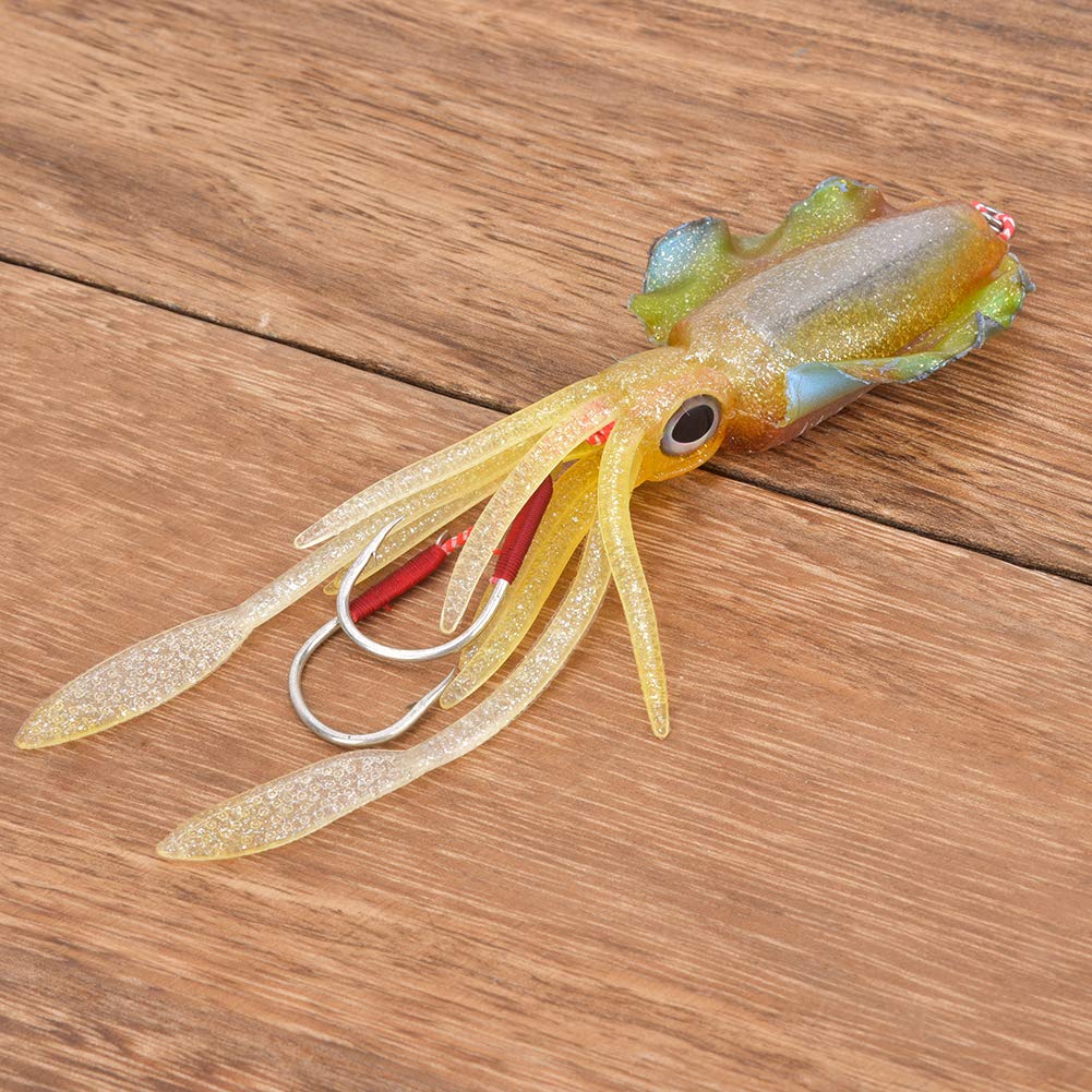 3D Eyes Octopus Squid Fishing Lure - PVC Swimbait for Sea/Fresh Water, Saltwater and Freshwater (3#)