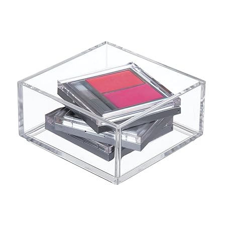 iDesign Clarity Schubladenbox für Bad, Küche oder Büro, extra kleiner Kosmetik Organizer für Schminke, stapelbare Aufbewahrun