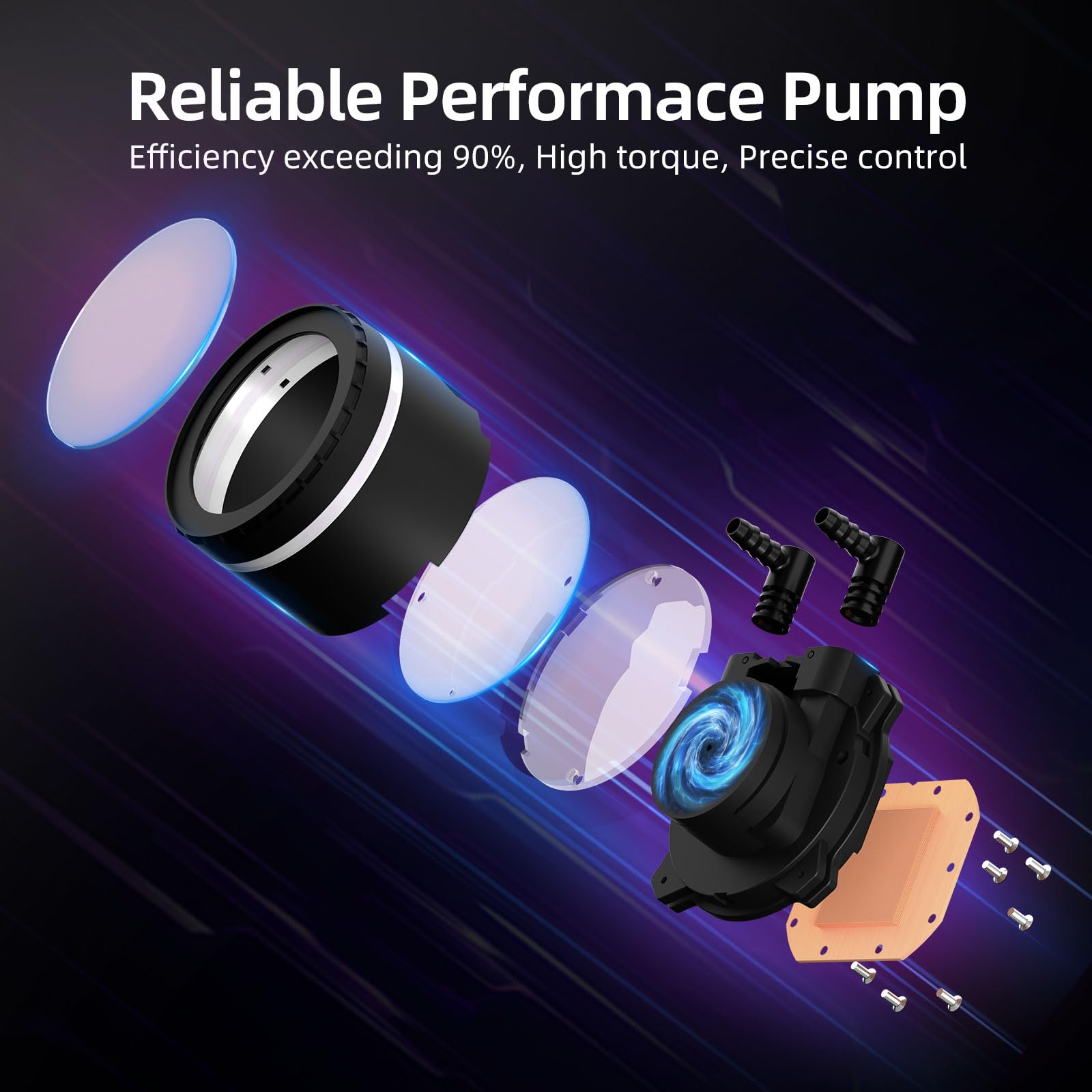 240mm AIO ARGB CPU Liquid Cooler, 2×120mm PWM Fans, Black CPU Water Cooler for AMD/AM5/AM4, Intel LGA 1700/1150/1151/2011, Gaming