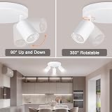 Ketom Round 3 Way Ceiling Spotlight Fitting White GU10 LED Rotatable view 2