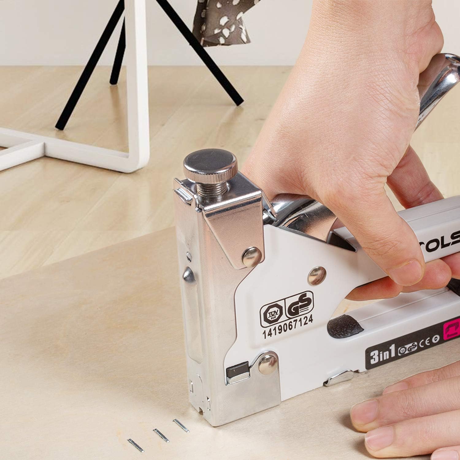 WETOLS Staple Gun with Remover, Heavy Duty Staple Gun, 3 in 1 Manual Nail Gun with 3000 Staples(D, U and T-Type), for Upholstery, Material Repair, Carpentry, Decoration, Furniture, DIY WE-809 : Office Products
