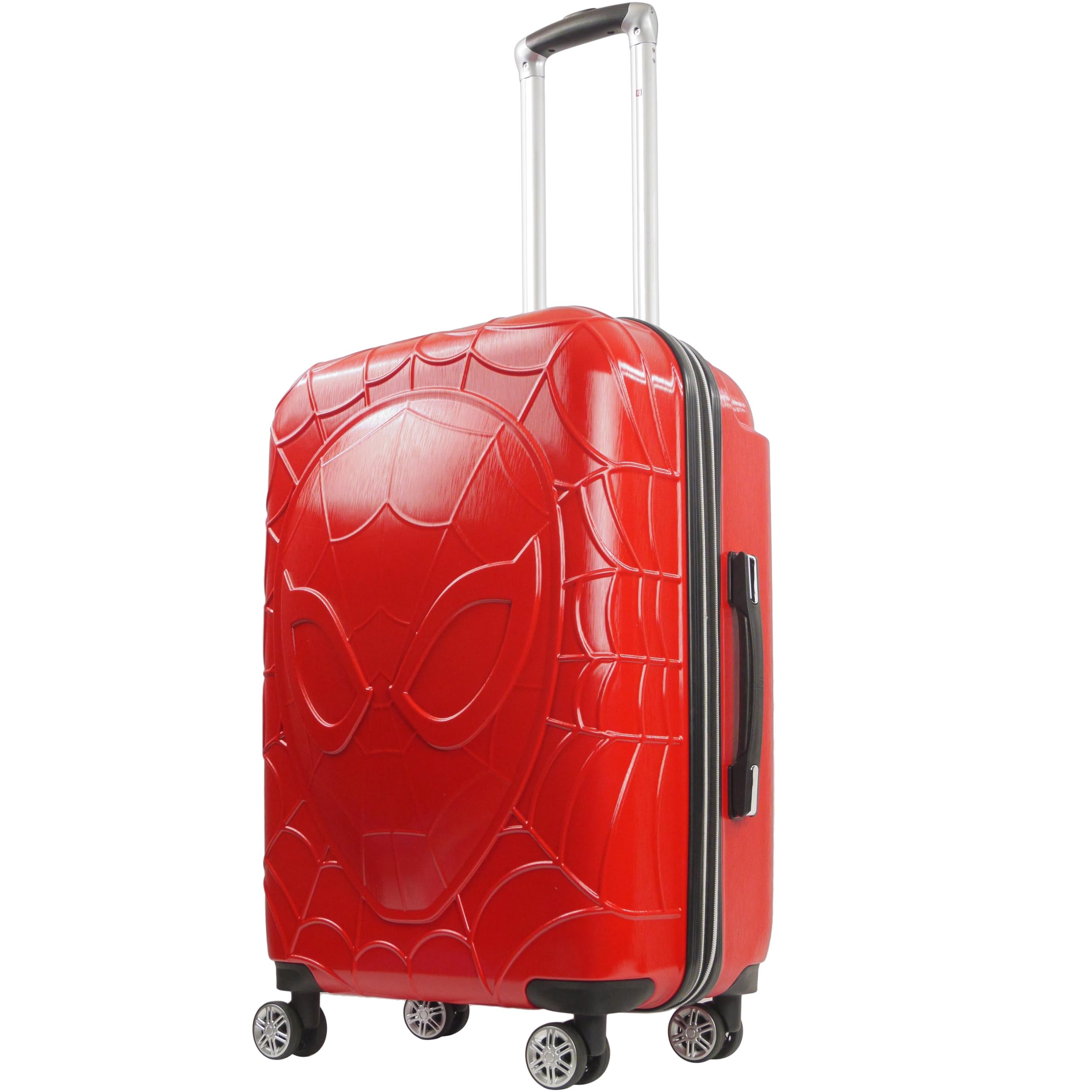 FUL Marvel Spider-Man Rolling Luggage, Molded Hardshell Suitcase with Wheels, Red, 25 Inch