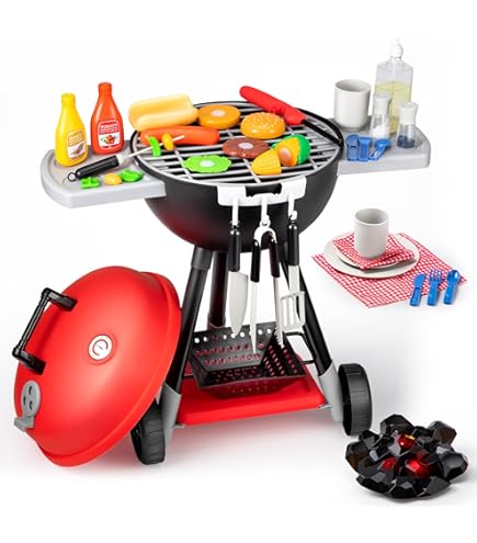 Amazon.com: Play Mini Chef BBQ Grill Playset Pretend My Carry