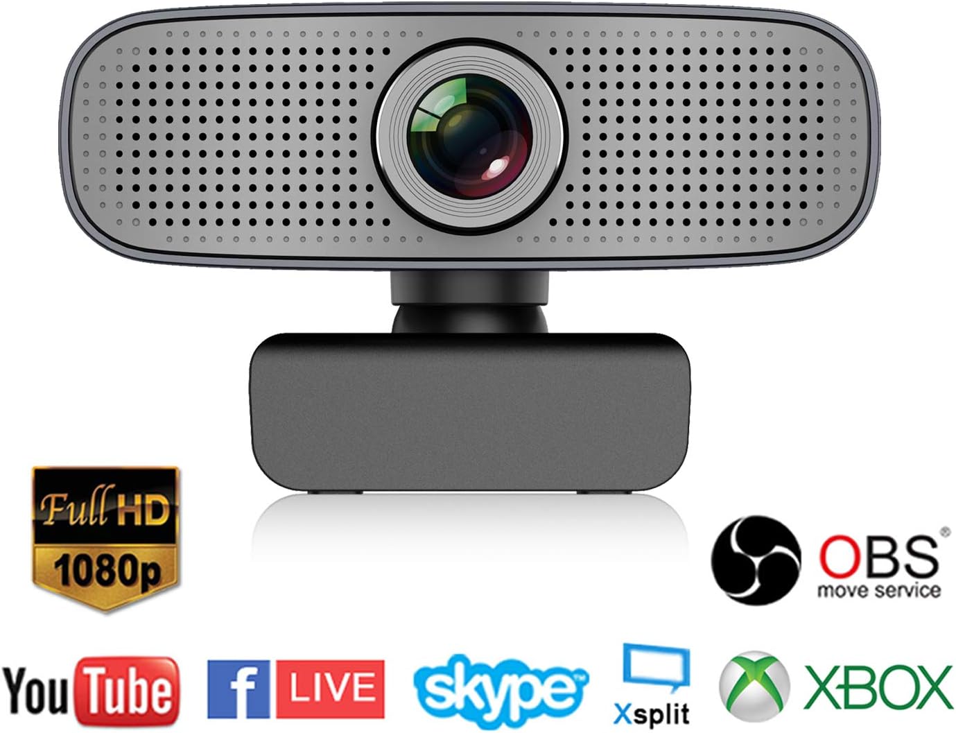 Spedal Full HD Webcam 1080p, Beauty Live Streaming Webcam, Computer Laptop Camera for OBS Xbox XSplit Skype Facebook, Compatible for Mac OS Windows 10/8/7