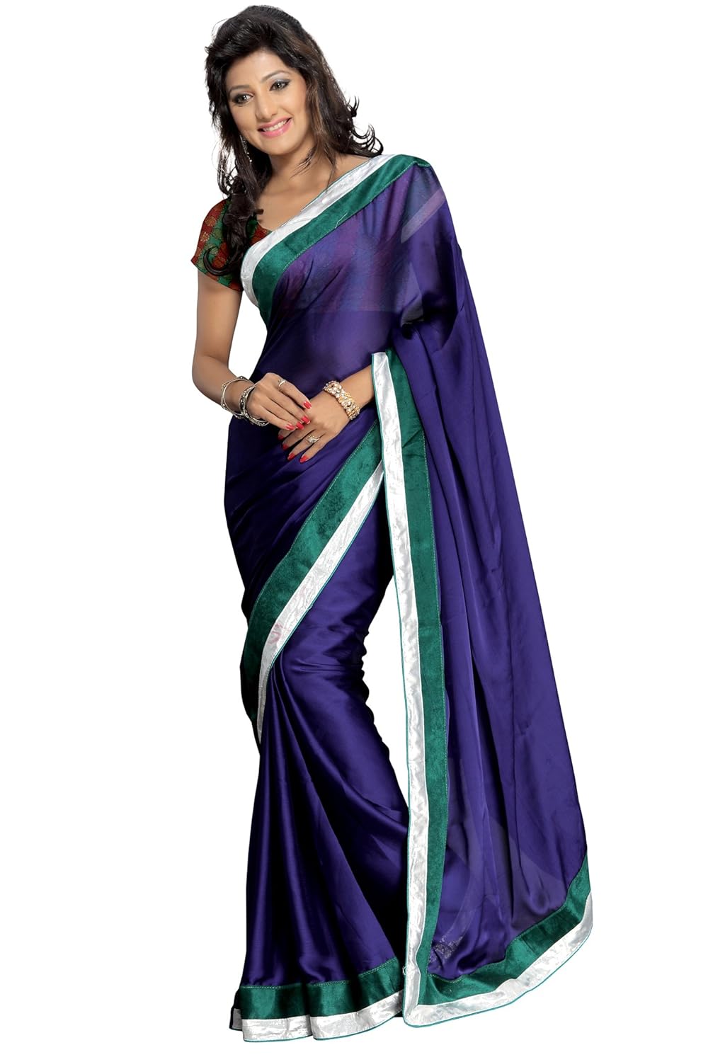 florence women's satin saree (fl-10012)