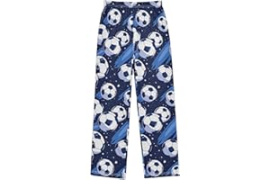 FLildon Pajama Pants 6-14 Years Elastic Waist Soccer Balls Lounge Pajama Pants
