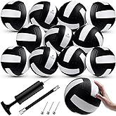 Meooeck 12 Pcs Volleyballs Official Size 5 Volley Balls Bulk Practice Volleyballs Indoor Outdoor Soft Recreational Volley Ball with Pump for Beginner for Gym Training Beach Pool