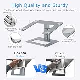 BoYata Laptop Stand Height Adjustable Ventilated Ergonomic 10-17 inch Grey view 3