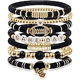 JEKBH Game Day Football Charm Bracelet for Women Men,Stackable Sports Jewelry Accessories Gifts for Football Fans