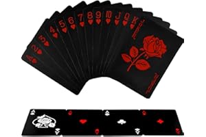 Joyoldelf Playing Cards, Waterproof Deck of Cards with Unique Pattern & Flower Backing, PVC Poker for Party, Game and Magic
