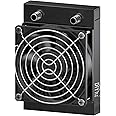 DIYhz Water Cooling Computer Radiator, 8 Pipe Aluminum Heat Exchanger Liquid Cooling Radiator Heat Sink 80mm with Fan for CPU PC Laser Water Cool System DC12V Black