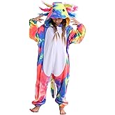 ATOZ Unisex Children Animal Axolotl Onesie, Halloween Costume Pajamas Christmas Cosplay Sleepwear For Boys Girl