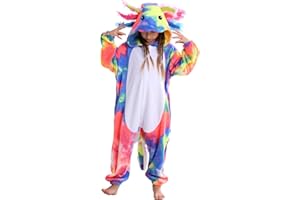 ATOZ Unisex Children Animal Axolotl Onesie, Halloween Costume Pajamas Christmas Cosplay Sleepwear For Boys Girl