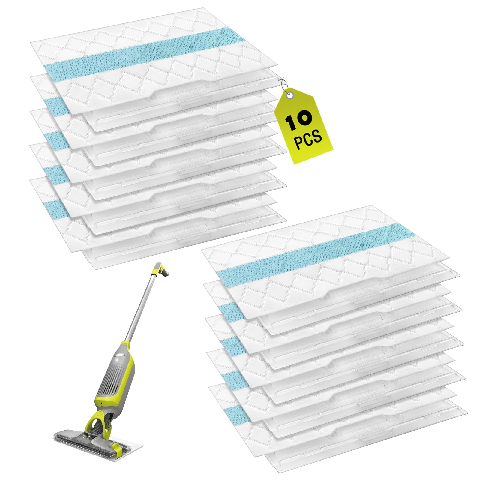 Photo 1 of 10 Pack VACMOP Disposable Hard Floor Vacuum and Mop Pad Refills for Shark Pro VM252 VM251 VM250 VM200 VC205 QM250 VM190 VM200P12 VMP30 Vacuum Cleaner Replacement Parts