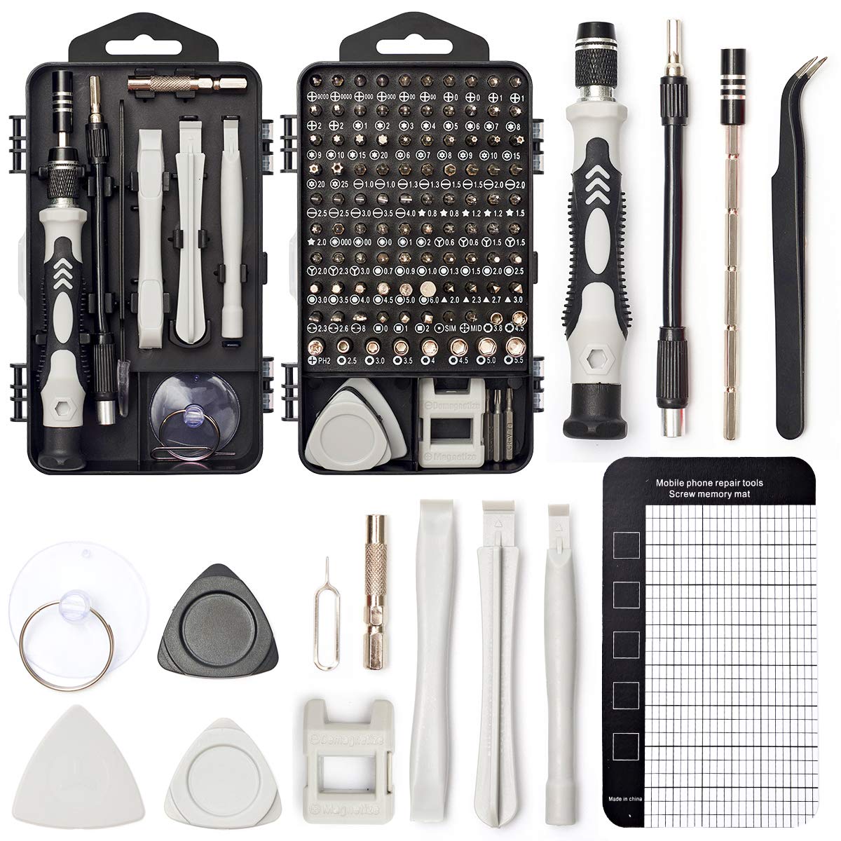 SHARDEN 122-Piece Precision Screwdriver Set, Magnetic Small Screwdriver Set, Electronic Repair Tool Kit DIY Screwdriver Kit for Phone, PC, Laptop, Computer, MacBook, PS4, Ring